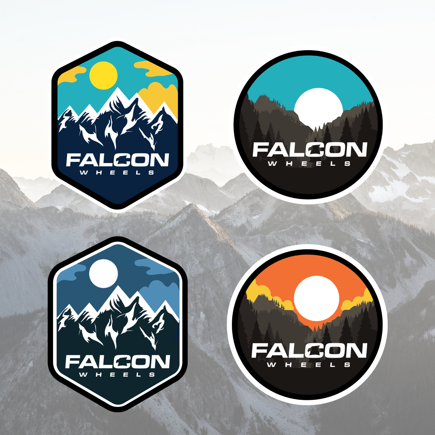 Falcon Wheels Vinyl Decal Day & Night 4 pcs - Premium Decals from Falcon Off-Road Wheels - Just $4.99! Shop now at Falcon Off-Road Wheels 