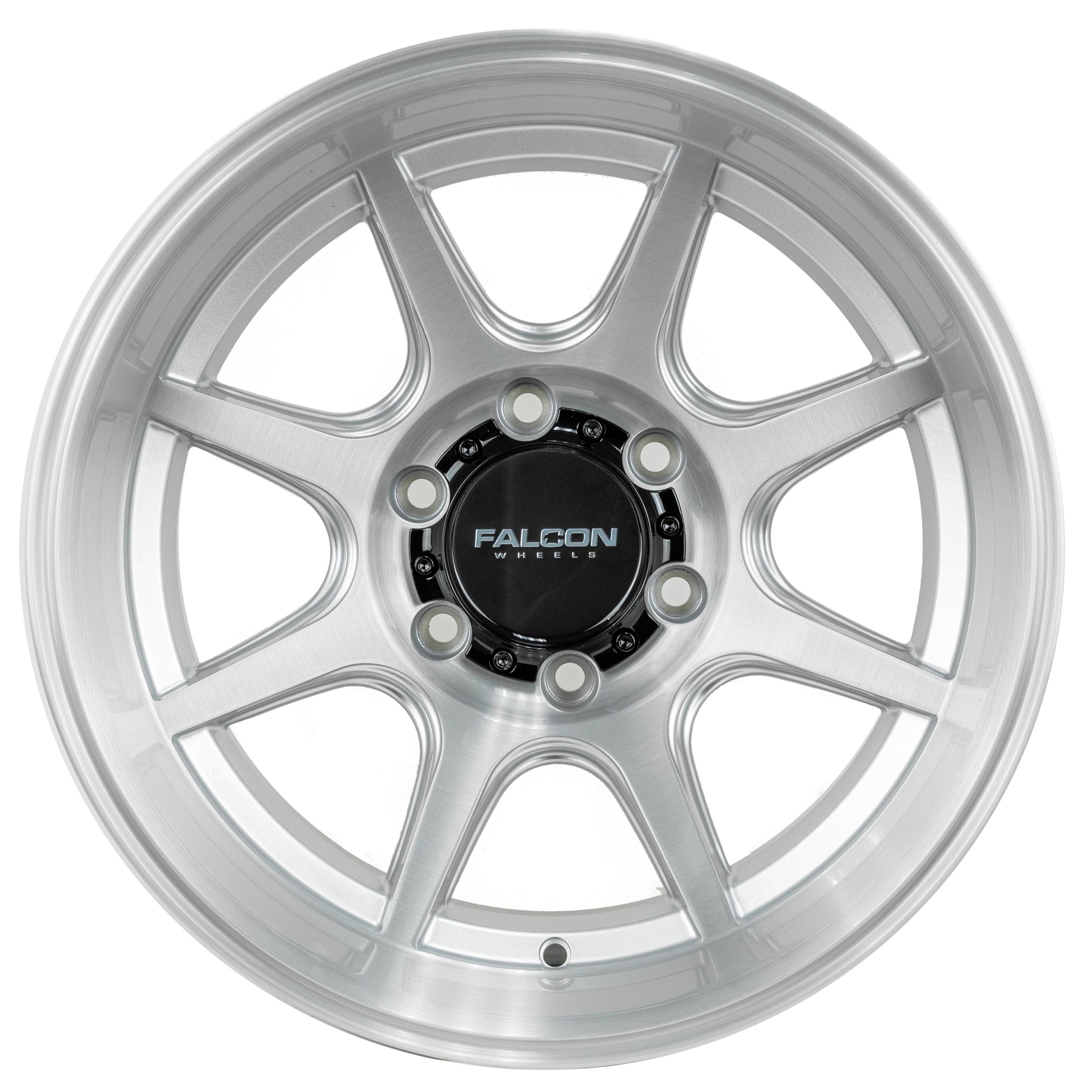 T8 "Seeker"- Silver Brush Face 17x9 - Premium Wheels from Falcon Off-Road Wheels - Just $285! Shop now at Falcon Off-Road Wheels 