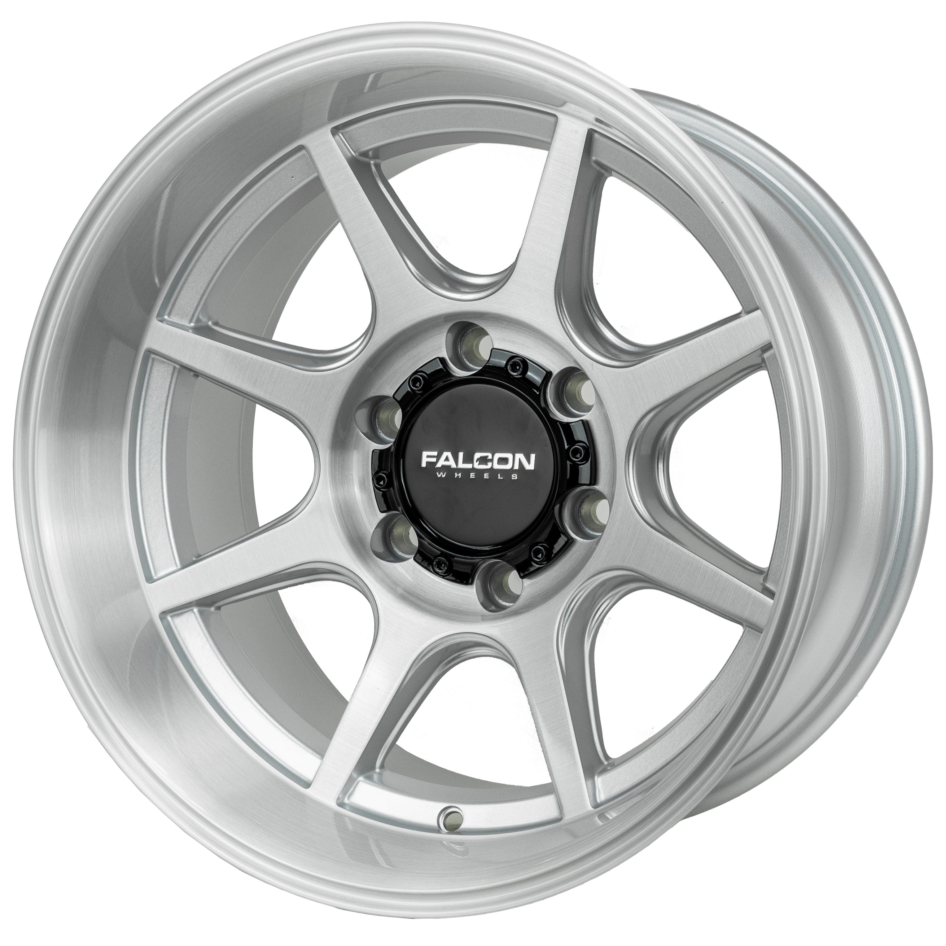 T8 "Seeker"- Silver Brush Face 17x9 - Premium Wheels from Falcon Off-Road Wheels - Just $285! Shop now at Falcon Off-Road Wheels 